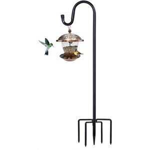 Shepherd Hooks for Outdoor, 1 Pack 62 Inch Bird Feeder Pole with 5 Prongs Base